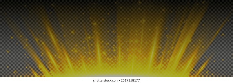Light effect set. Glow isolated white transparent light effect set, lens flare, explosion, glitter, dust, line, sun flash, spark and stars, spotlight, curve twirl. Sunlight, abstract special effect.