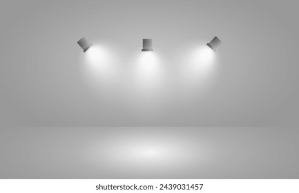 Light effect set. Spotlights set, stage and studio light, realistic lamps. Spot lights and searchlights, projector bright rays. Glow isolated white transparent light effect set,glitter,line, sun flash