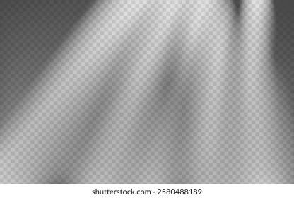 Light effect shadow overlay god rays isolated transparent background.