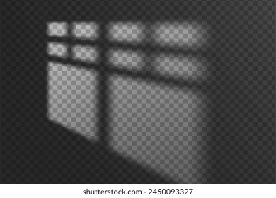 Light effect shadow overlay from window isolated transparent background.