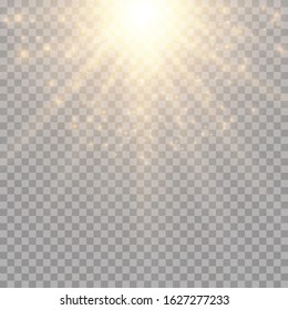 light effect in the sky, explosion on a transparent background
