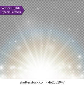  light effect in sky, explosion on transparent background