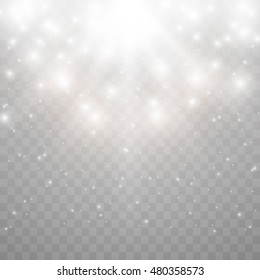 efecto luminoso en el cielo, explosión sobre fondo transparente