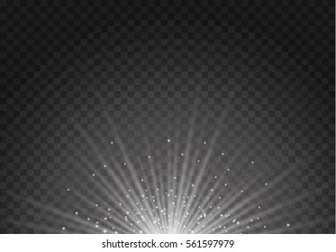 light effect in sky, explosion on transparent background