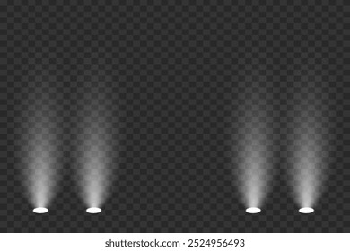 Efecto de luz de los focos. Iluminación de podio. Ilustración vectorial