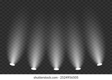 Light effect of spotlights. Podium lighting. Vector illustration