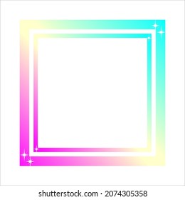 Light effect square frame, colorful photo frame