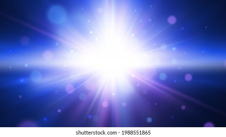 Light effect. Star burst with sparkles. Blue vector explosion