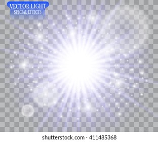  light effect. Star burst with sparkles. Vector illustration