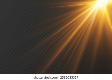 Light effect of star flash and explosion, light rays.