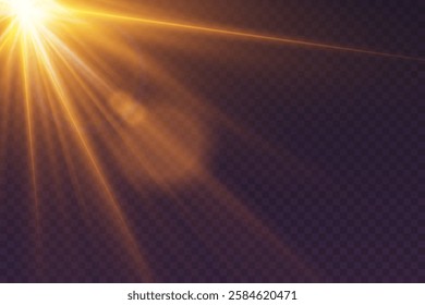 Light effect of star flash and explosion, light rays.