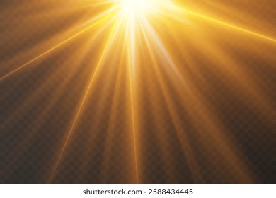 Light effect of star flash and explosion, light rays.