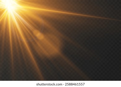 Light effect of star flash and explosion, light rays.