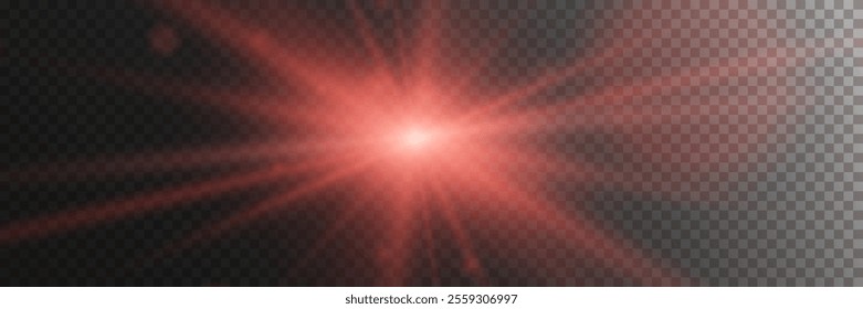 Light effect of star and flash, glare of rays and light. On a transparent background.