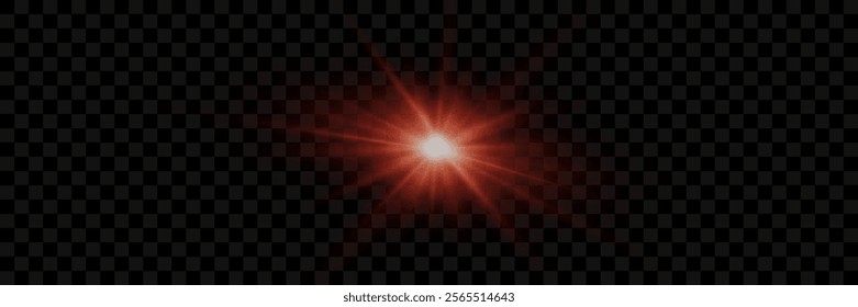 Light effect of star and flash, glare of rays and light. On a transparent background.