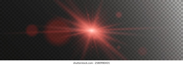 Light effect of star and flash, glare of rays and light. On a transparent background.