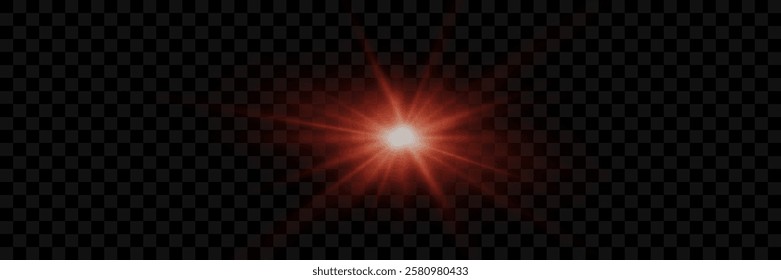 Light effect of star and flash, glare of rays and light. On a transparent background.