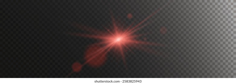 Light effect of star and flash, glare of rays and light. On a transparent background.