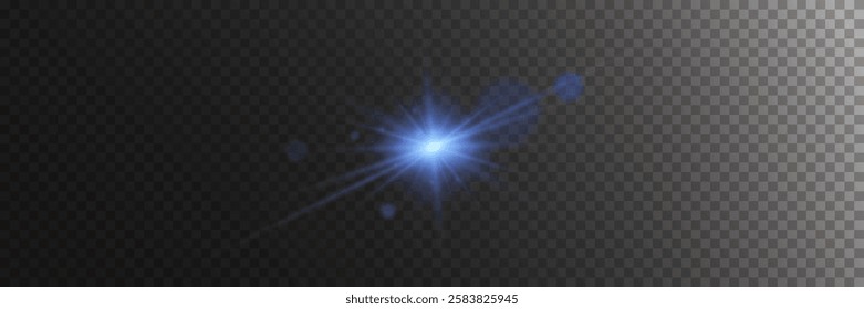 Light effect of star and flash, glare of rays and light. On a transparent background.