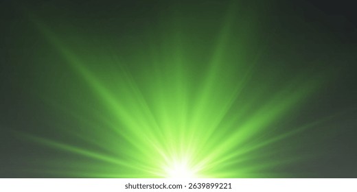 Light effect of star and flash of rays.