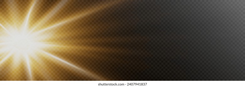 The light effect star flashed. Bright light and flash. On a transparent background.