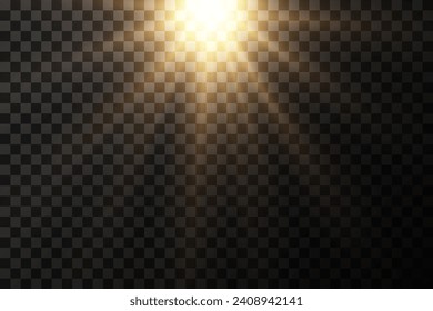 The light effect star flashed. Bright light and flash. On a transparent background.