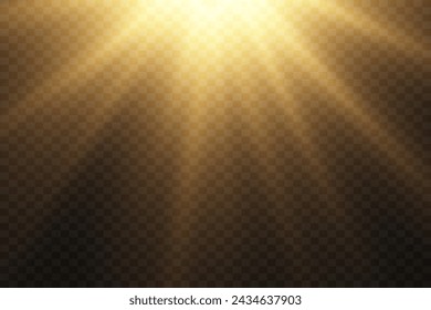The light effect star flashed. Bright light and flash. On a transparent background.