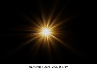 The light effect star flashed. Bright light and flash. On a transparent background.	
