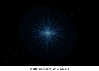 Light effect star flashed. Glare of light and flash. On a black background.	
