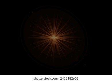 Light effect star flashed. Glare of light and flash. On a black background.