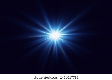 Light effect star flashed. Glare of light and flash. On a black background.: wektor stockowy
