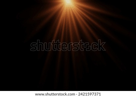 Light effect star flashed. Glare of light and flash. On a black background.