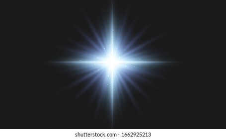 Light effect of a star, sparkles of light