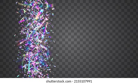 Efecto ligero. Surreal Foil. El Carnaval se esparce. Disco púrpura Confetti. Volante Retro. Fondo de arte festivo Kaleidoscope. Fondo Prisionero Láser. Efecto de luz azul