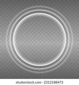 Light effect twirl, white trail wave. Curve light effect of white line. Luminous white circle.