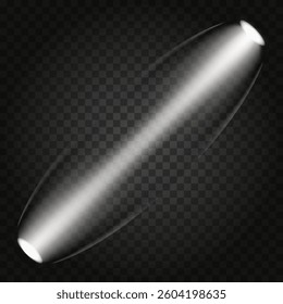 Light effect, two spotlights, directed at each other, on a transparent background. Vector illustration EPS10.
