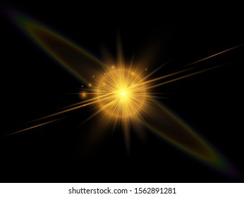 Light effect. Vector abstract cosmic ellipsoidal and planetar radiance.