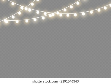 light effect. Vector illustration. Christmas lights isolated on a transparent background. Christmas glowing garland.for the new year and christmas.