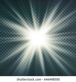 Light Effect Vector. Rays Burst Light. Isolated On Transparent Background. Vector Illustration
