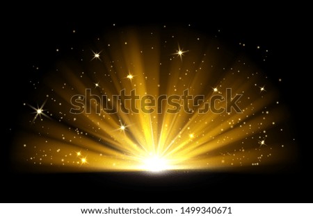 Similar – Image, Stock Photo Golden star with glitter on blue background. Christmas decoration.