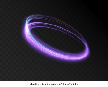 light effect. Violet rays of a night scene with sparks on a transparent background. Light effect of an empty podium. Disco dance floor. Vector