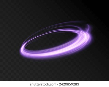 light effect. Violet rays of a night scene with sparks on a transparent background. Light effect of an empty podium. Disco dance floor. Vector