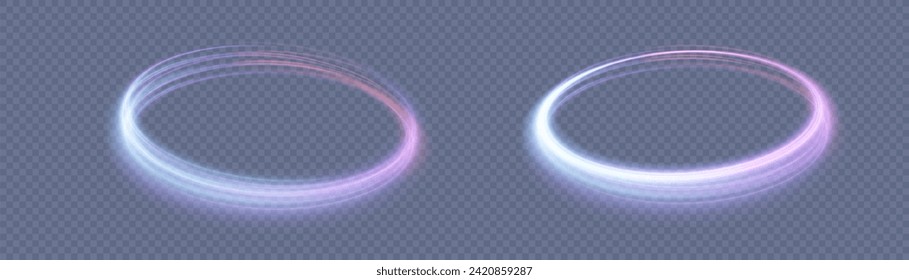 light effect. Violet rays of a night scene with sparks on a transparent background. Light effect of an empty podium. Disco dance floor. Vector