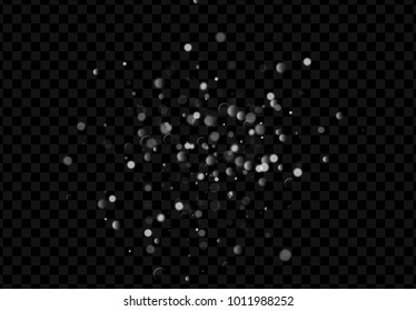 Light effect white bokeh with transparent background.