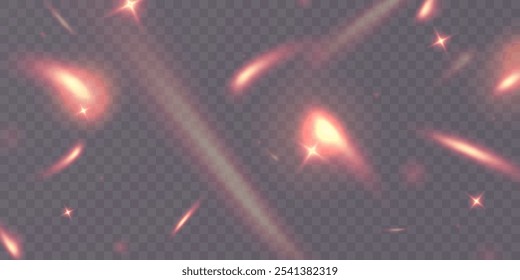 Light effect and zigzag ribbon falling from above on a beam of light, tinsel vector