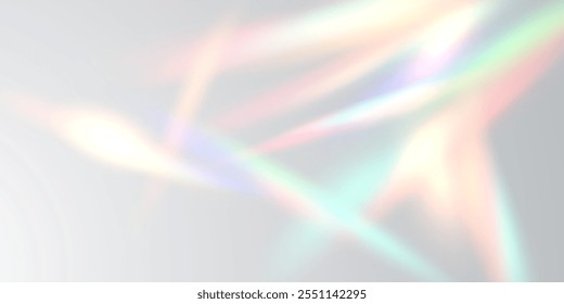 Light effect and zigzag ribbon falling from above on a beam of light, tinsel vector