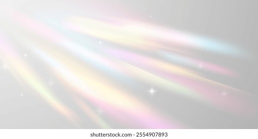 Light effect and zigzag ribbon falling from above on a beam of light, tinsel vector