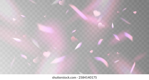 Light effect and zigzag ribbon falling from above on a beam of light, tinsel vector