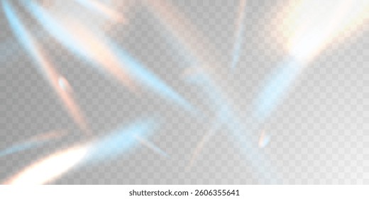 Light effect and zigzag ribbon falling from above on a beam of light, tinsel vector