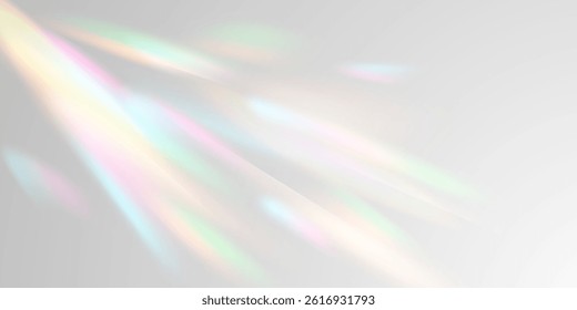 Light effect and zigzag ribbon falling from above on a beam of light, tinsel vector